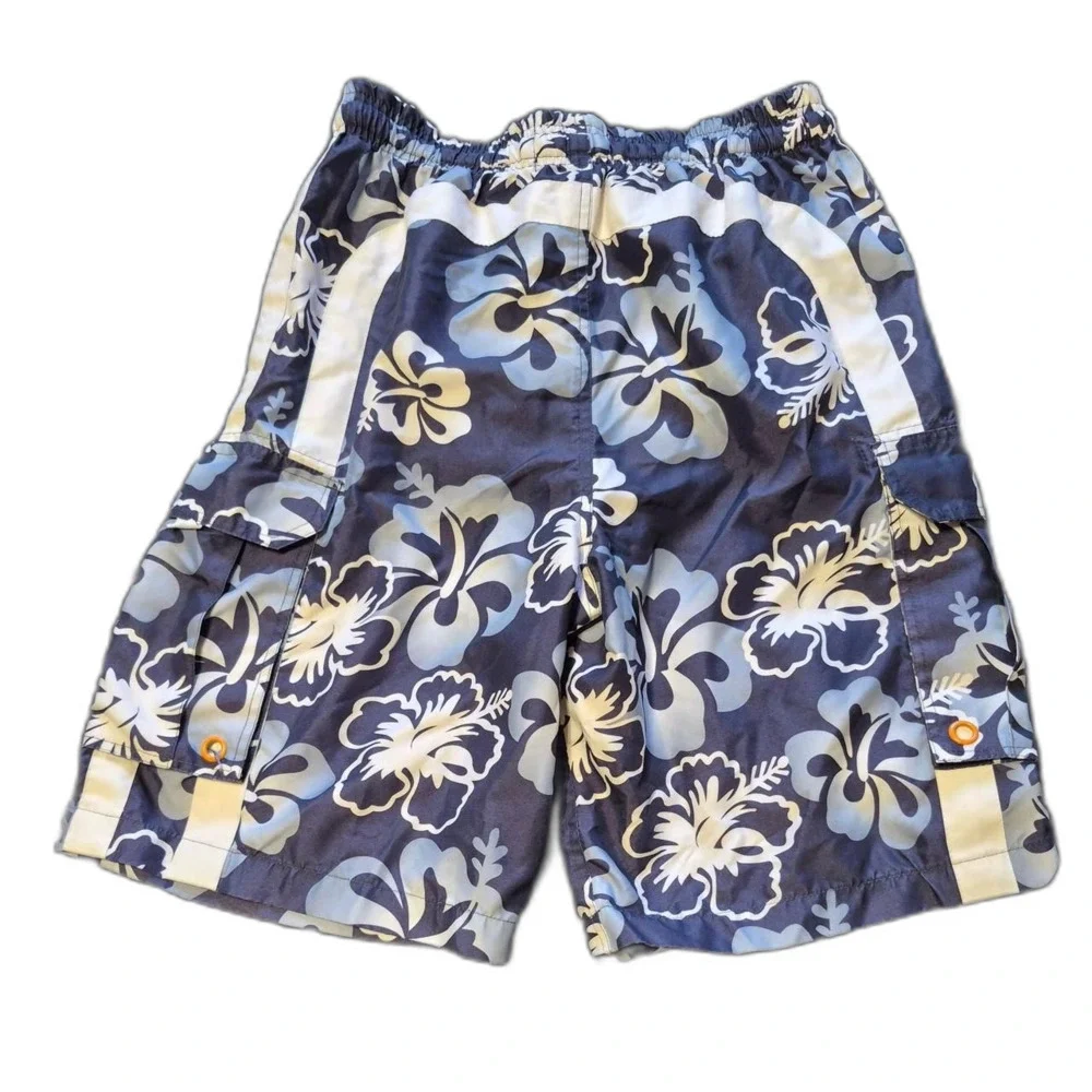Men's Blue Hawaiian Swim Shorts Size M